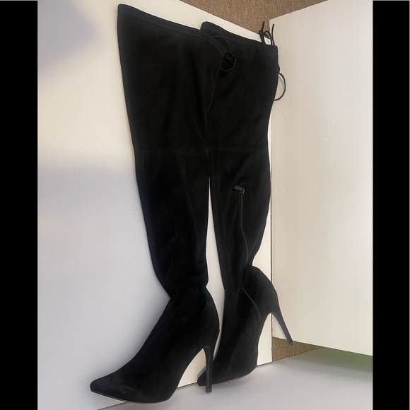 JOY IN LOVE Women's Microsuede Over The Knee High Heel Boots black boots - Picture 12 of 12